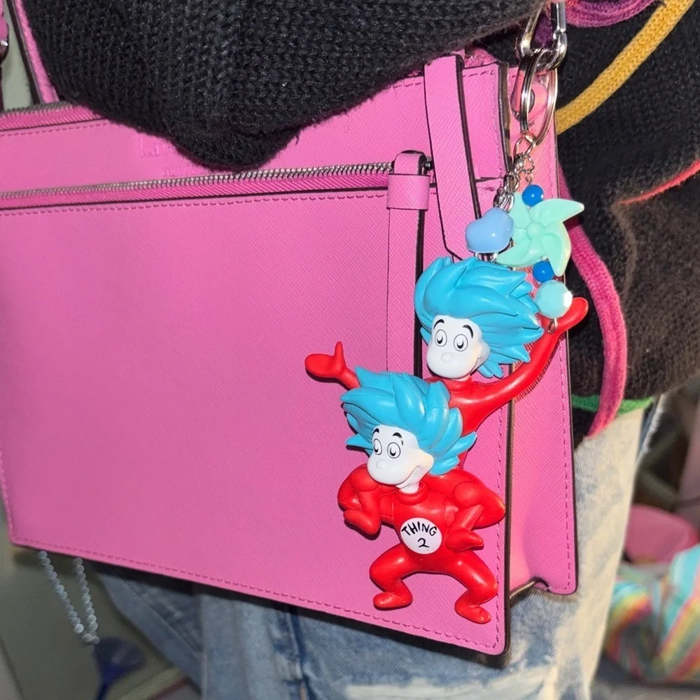 Dr. Seuss Thing 1 & Thing 2 Keychain Purse Charm Accessory gift
